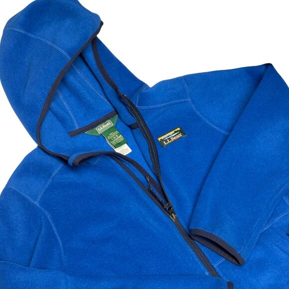 LL.Bean Kids' Mountain Classic Fleece Hoodie – Blue, Size L (14-16) – Like New - Picture 4 of 10